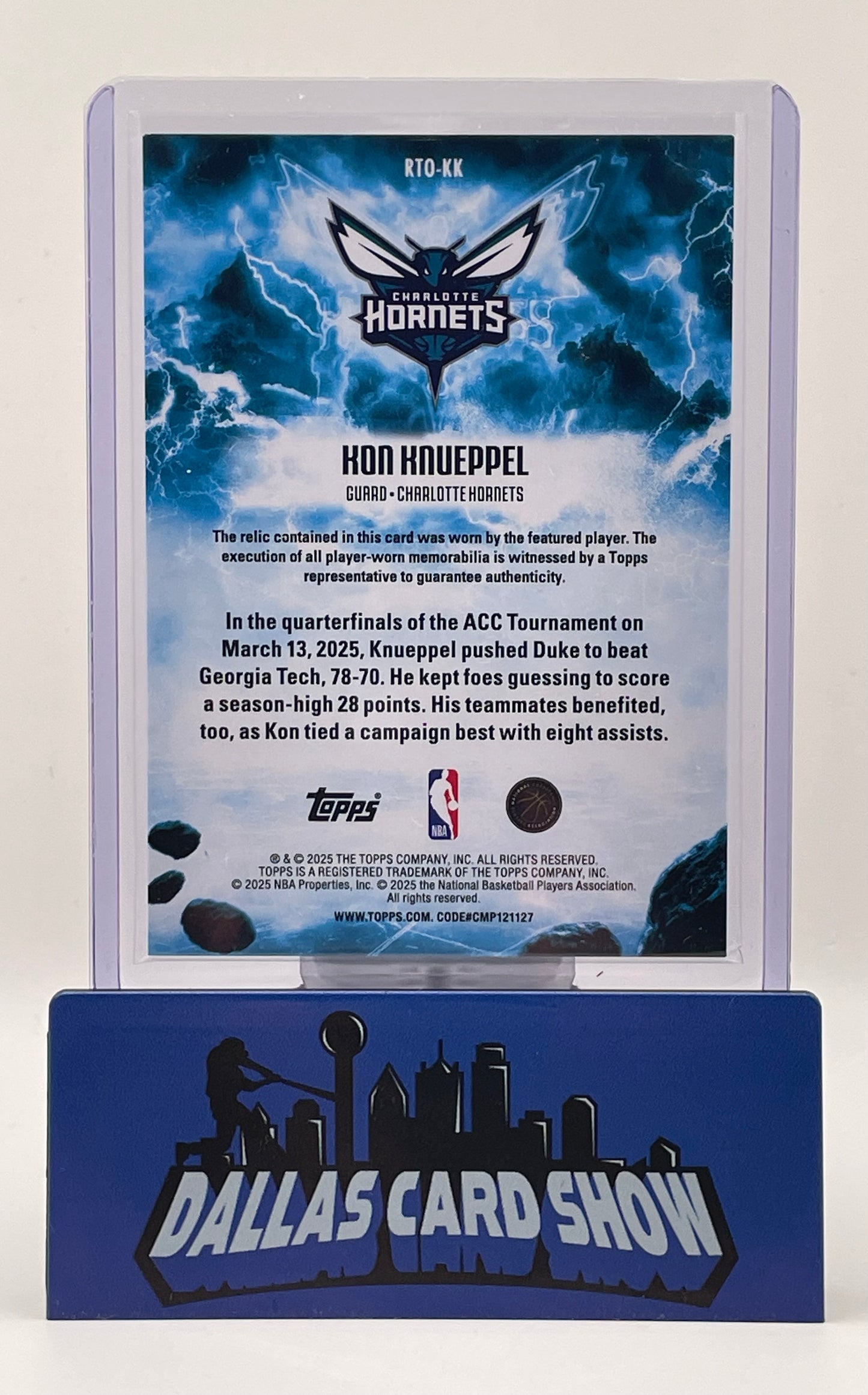 2025-26 Topps #RTO-KK Kon Knueppel Rise to the Occasion Rookie Relic