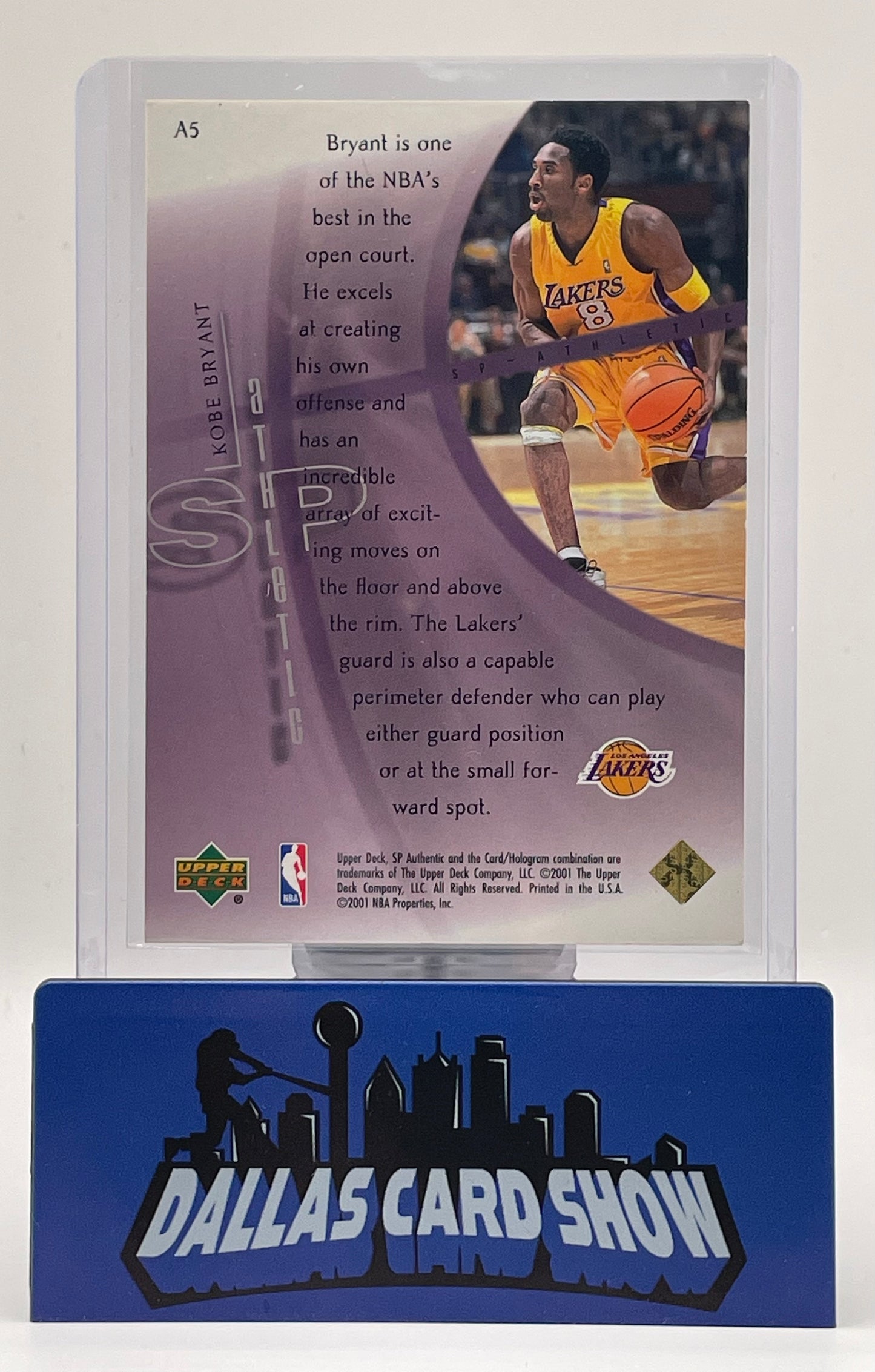 2001 SP Authentic #A5 Kobe Bryant Los Angeles Lakers