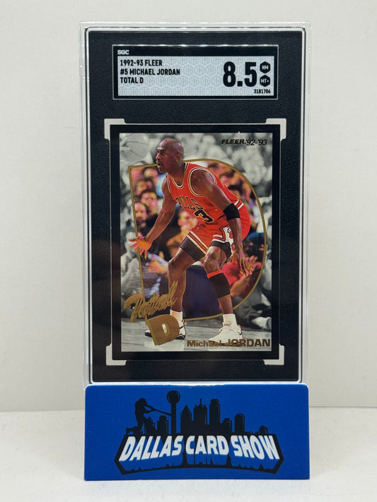 1992-93 Fleer #5 Michael Jordan Total D SGC 8.5 Chicago Bulls