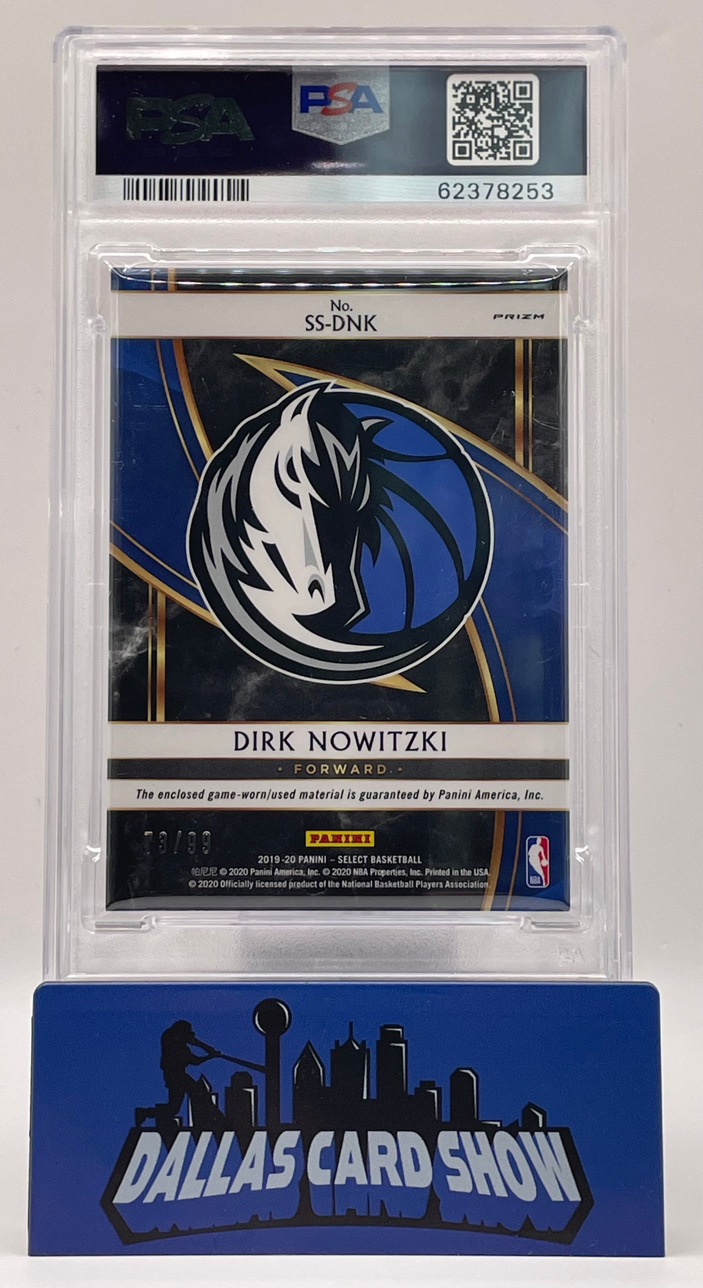 2019 Panini Select #SSDNK Dirk Nowitzki Select Swatches /99 PSA 9