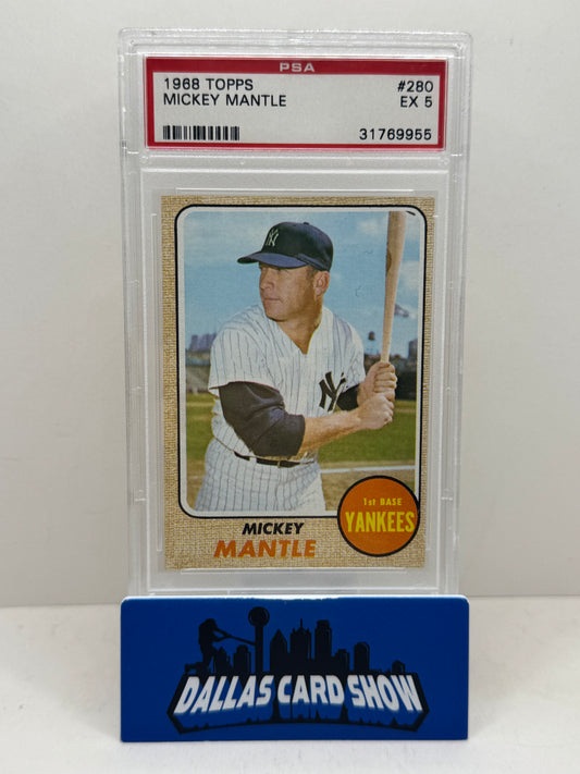 1968 Topps #280 Mickey Mantle PSA 5