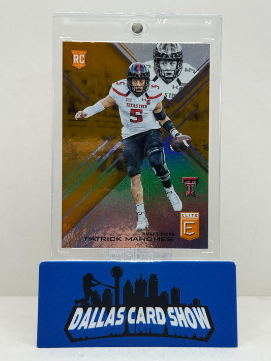 2017 Panini Elite Collegiate #145 Patrick Mahomes Aspirations Orange Rookie RC Texas Tech