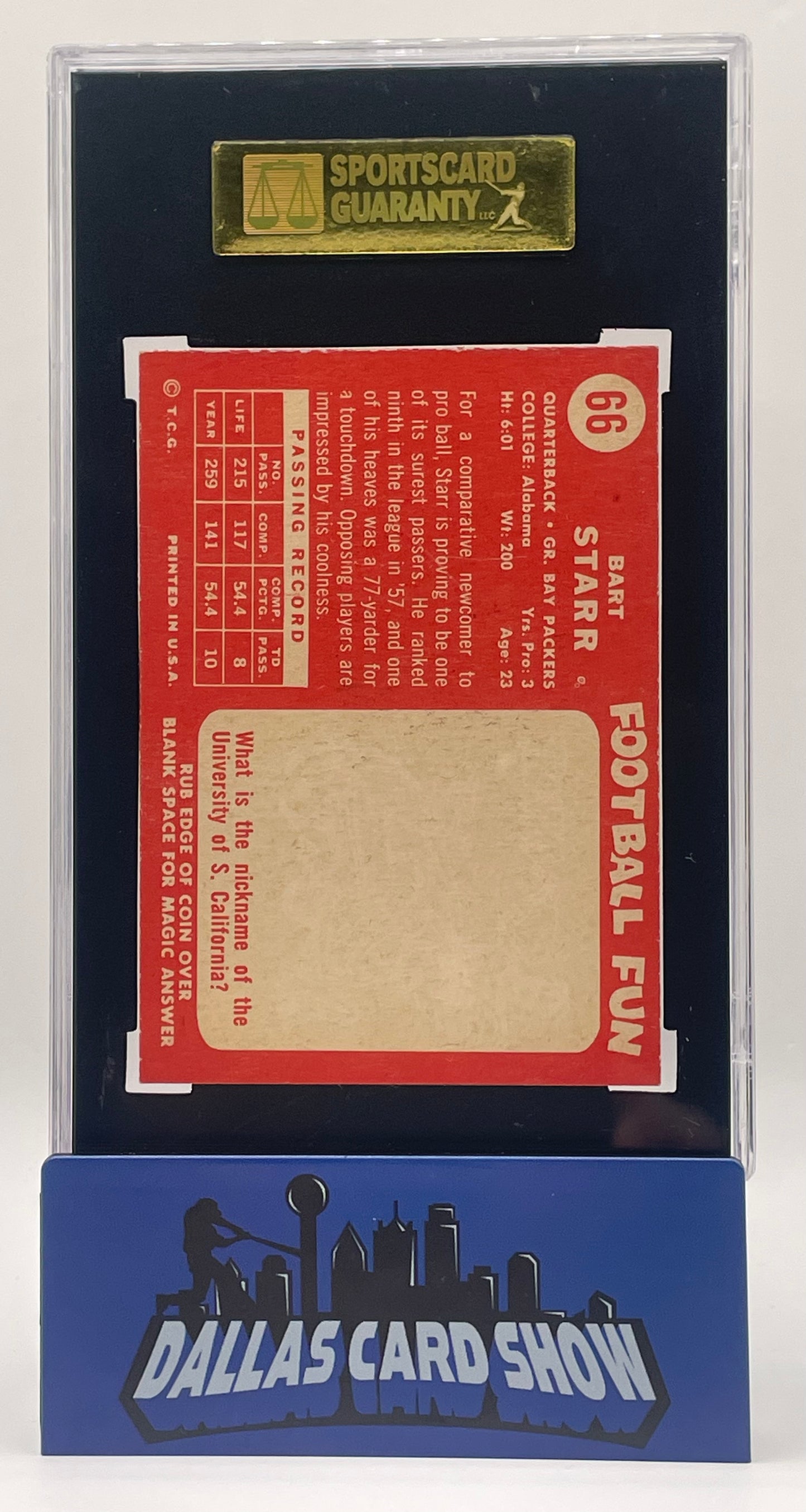 1958 Topps Bart Starr #66 SGC 7.5 NM+