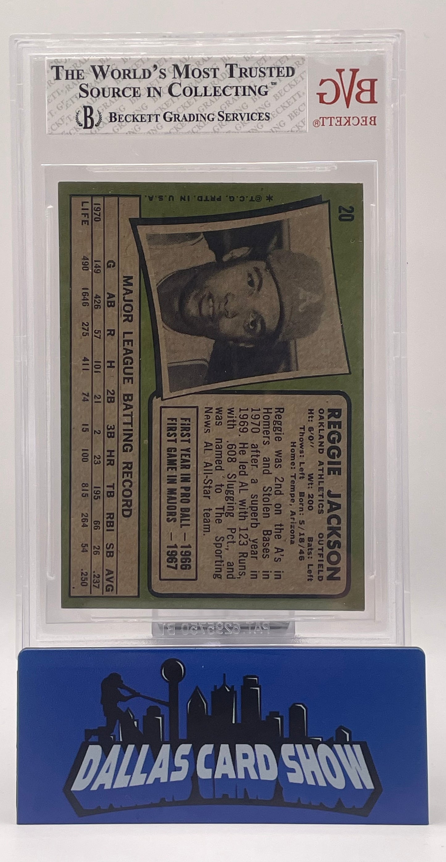 1971 Topps Reggie Jackson #20 BVG 5.5 EX