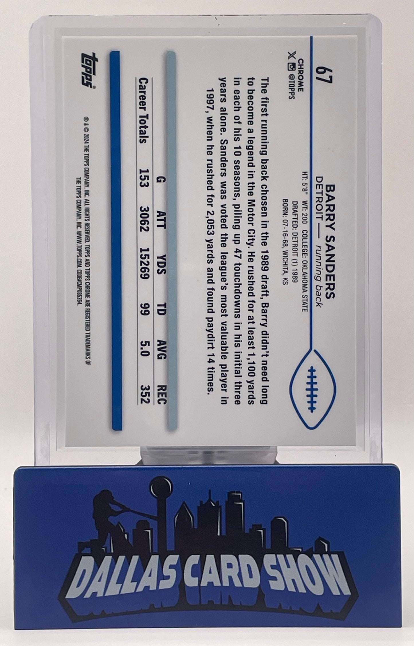2024 Topps Chrome Football Barry Sanders Gold Wave Refractor /50 #67