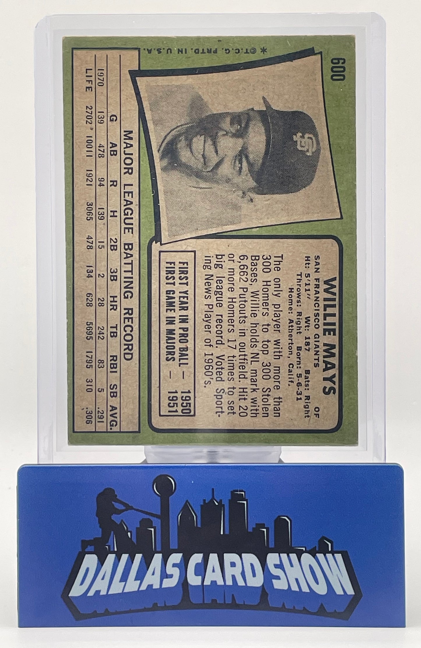 1971 Topps Willie Mays #600