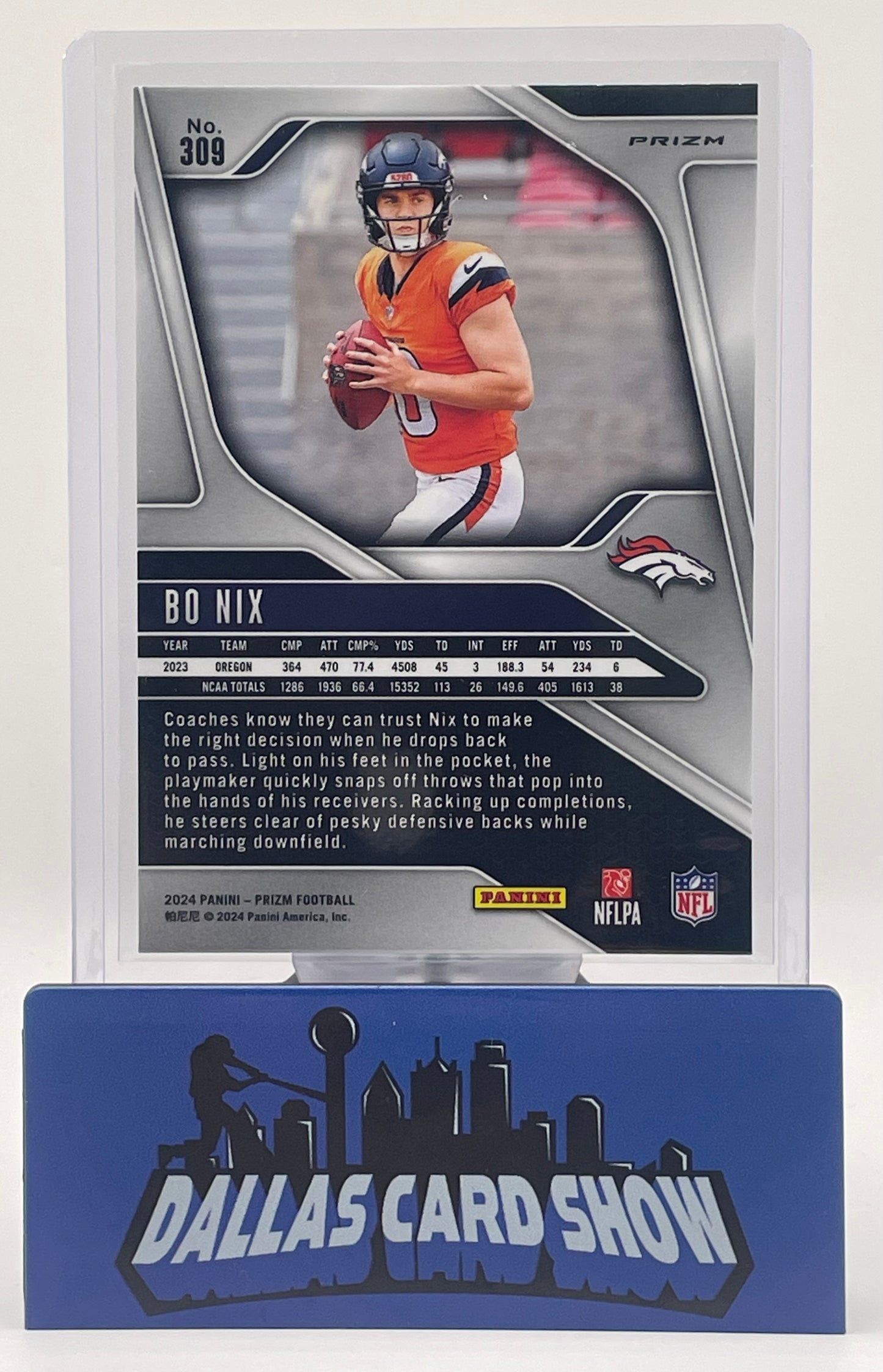 2024 Prizm Football Bo Nix Rookie Red White and Blue Prizm #309