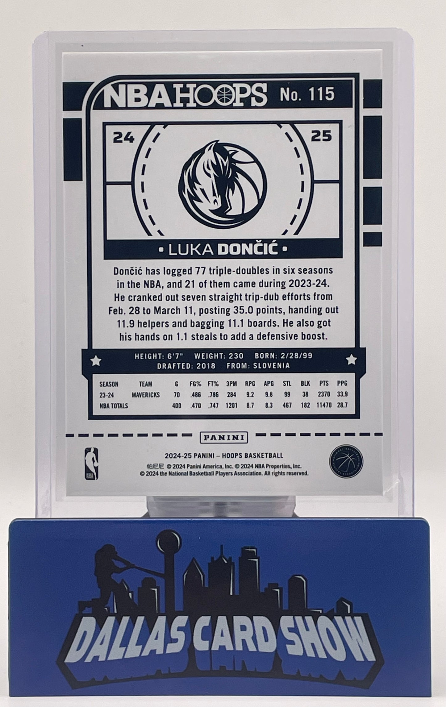 2024-25 NBA Hoops Luka Doncic Artist Proof /25 #115