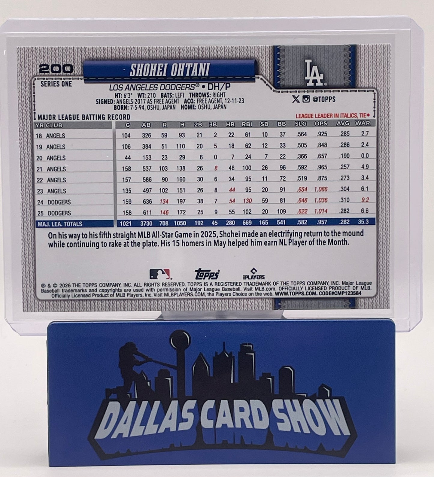 2026 Topps Series 1 Baseball Shohei Ohtani Walk This Way SP #200