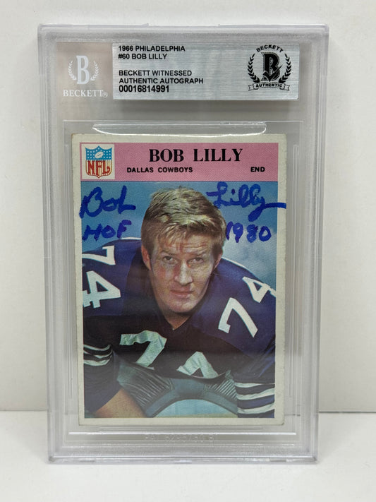 1966 Philadelphia #60 Bob Lilly Beckett Witnessed Beckett Authentic (4991)