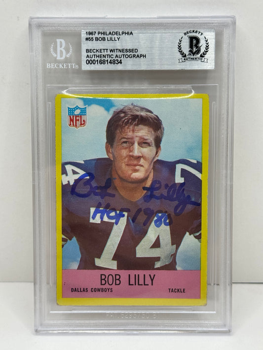 1967 Philadelphia Bob Lilly #55 Beckett Witnessed Beckett Authentic (4834)