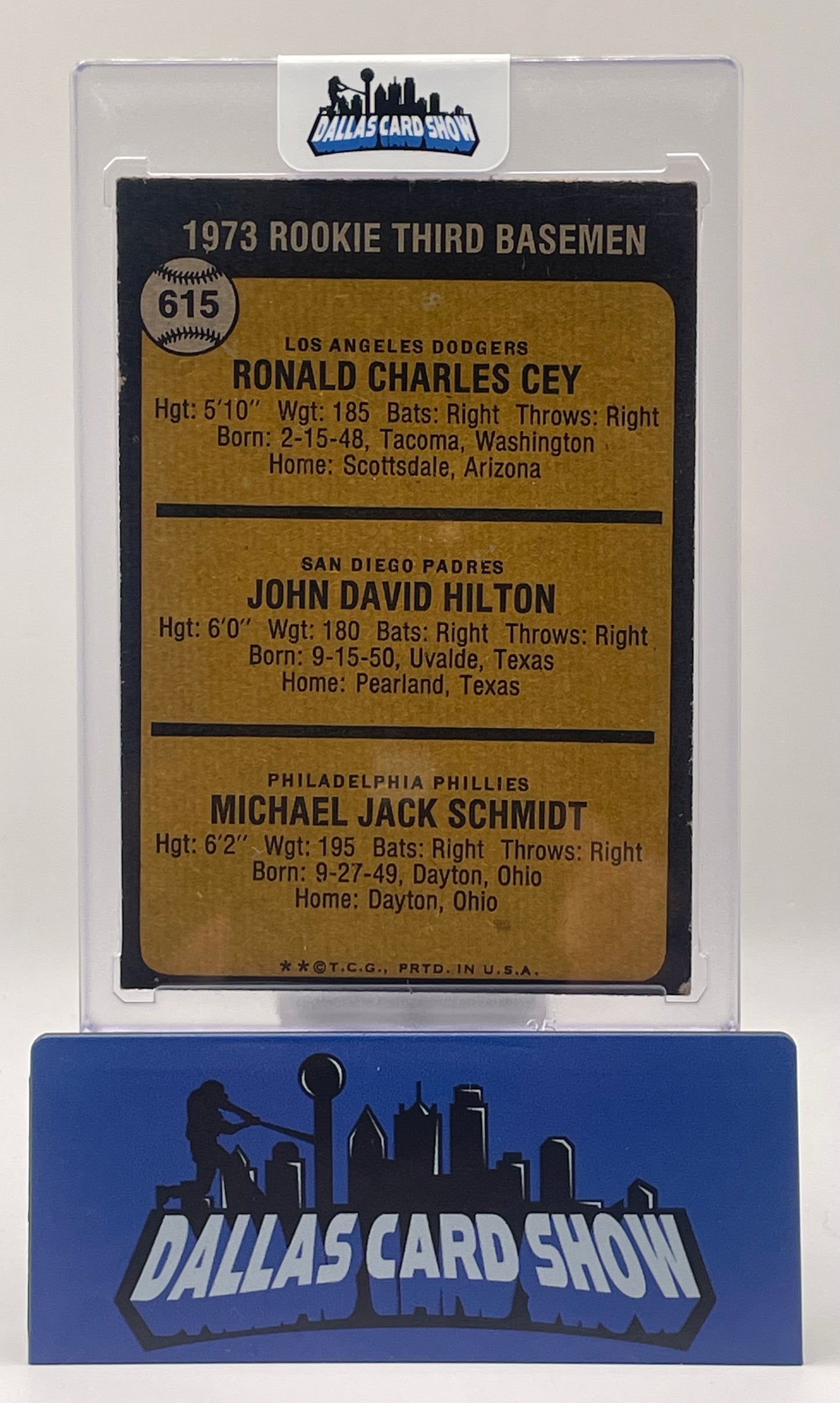 1973 Topps Rookie Third Basemen Key/Hilton/Schmidt #615 Poor