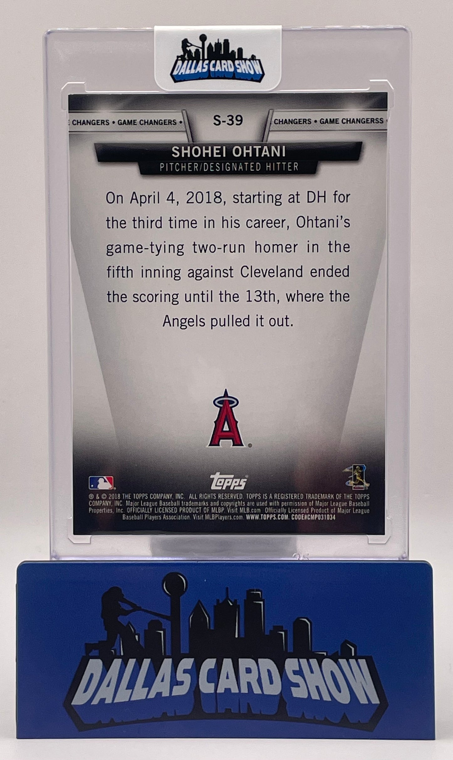 2018 Topps Game Changers Shohei Ohtani Rookie #S-39