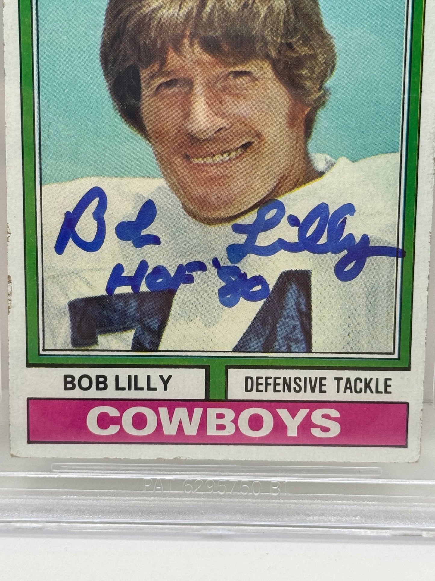 1974 Topps Bob Lilly #250 Beckett Witnessed Beckett Authentic (4994)