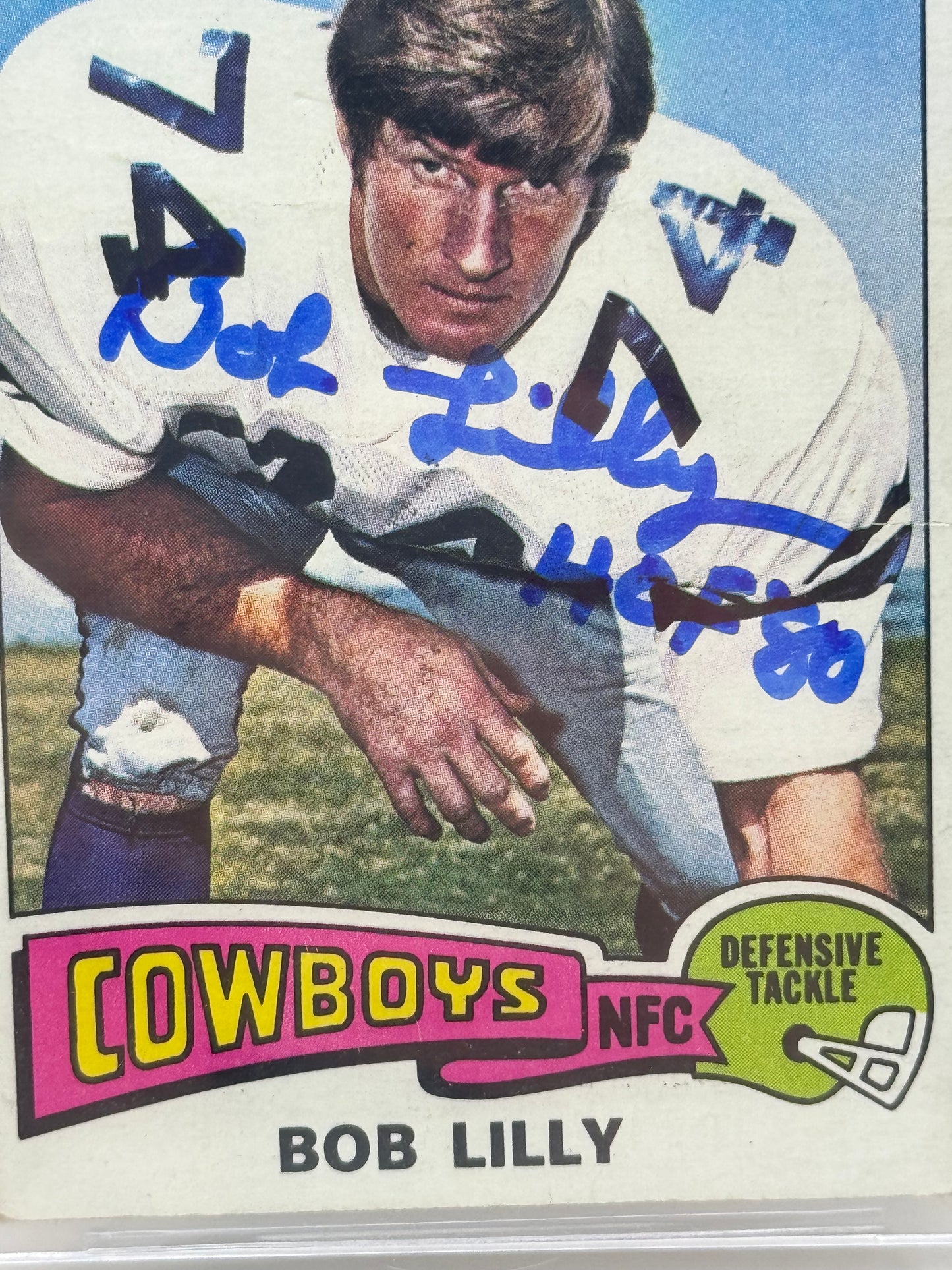 1975 Topps Bob Lilly UER Beckett Witnessed Beckett 10 Autograph (4698)