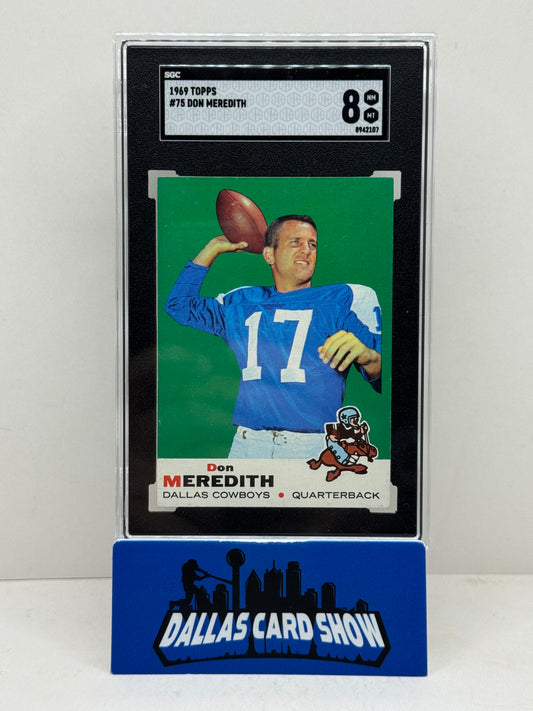 1969 Topps #75 Don Meredith SGC 8