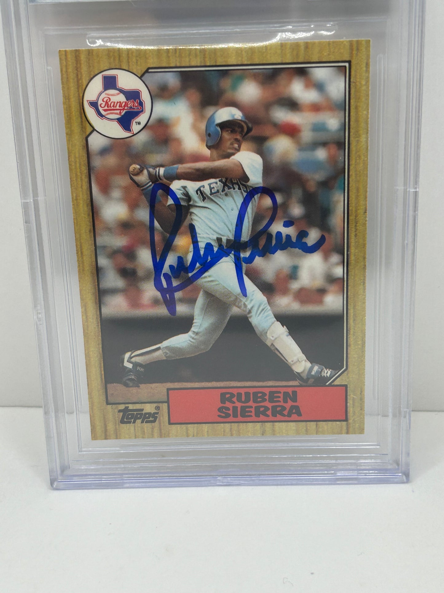 1987 Topps Tiffany Ruben Sierra #261 Auto Beckett Witnessed Beckett Authentic (4705)