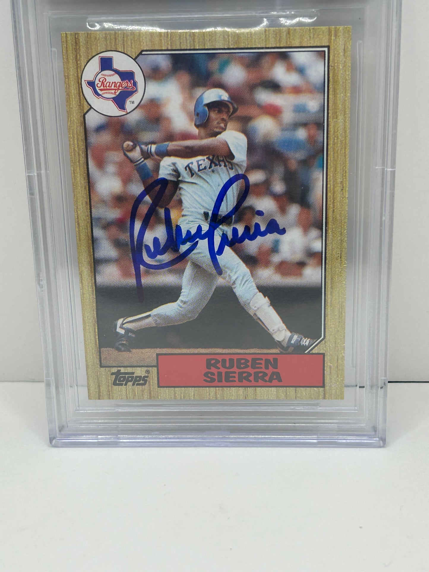 1987 Topps Ruben Sierra #261 Auto Beckett Witnessed Beckett 10 Autograph (3282)