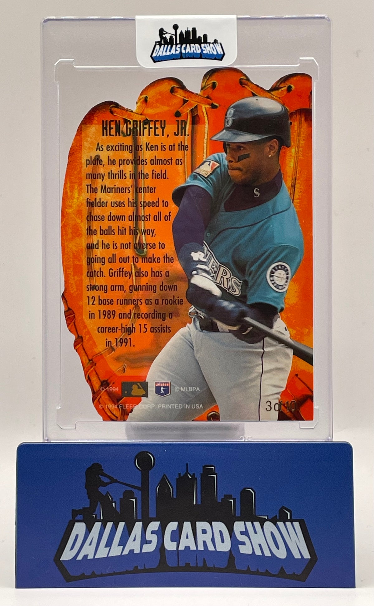 1994 Fleer Flair Hot Gloves Die Cut Ken Griffey Jr #3 of 10 Insert SP MINT