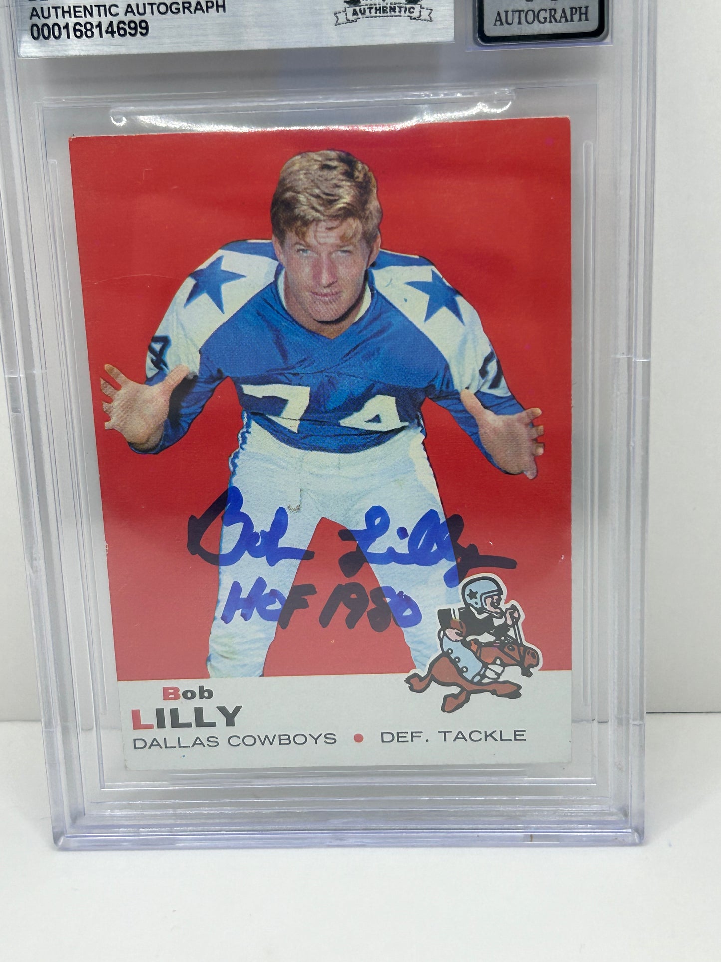 1969 Topps Bob Lilly #53 Auto Beckett Witnessed Beckett 10 Autograph (4699)