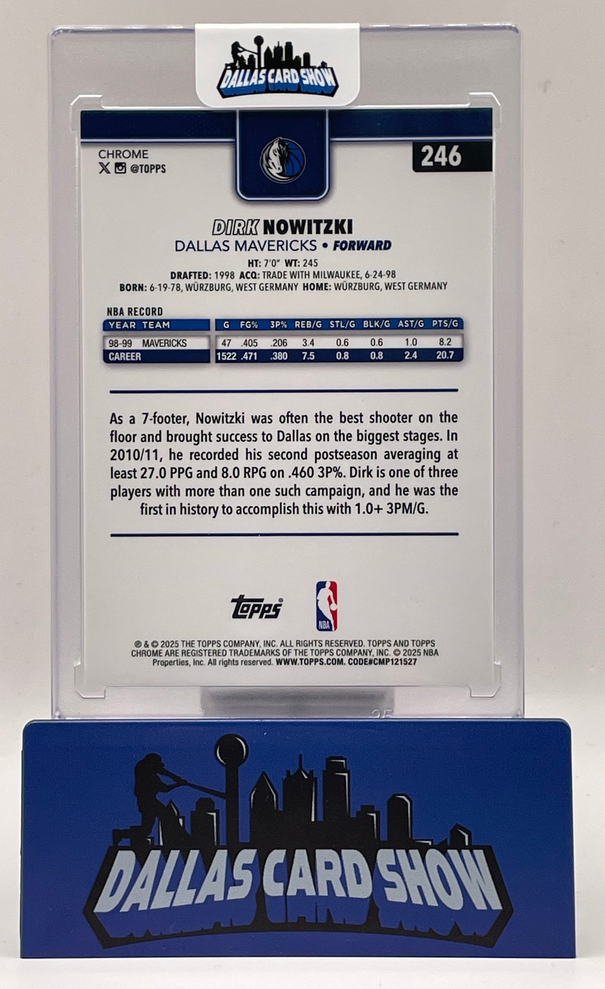 2025-26 Topps Chrome #246 Dirk Nowitzki Orange Baketball /25