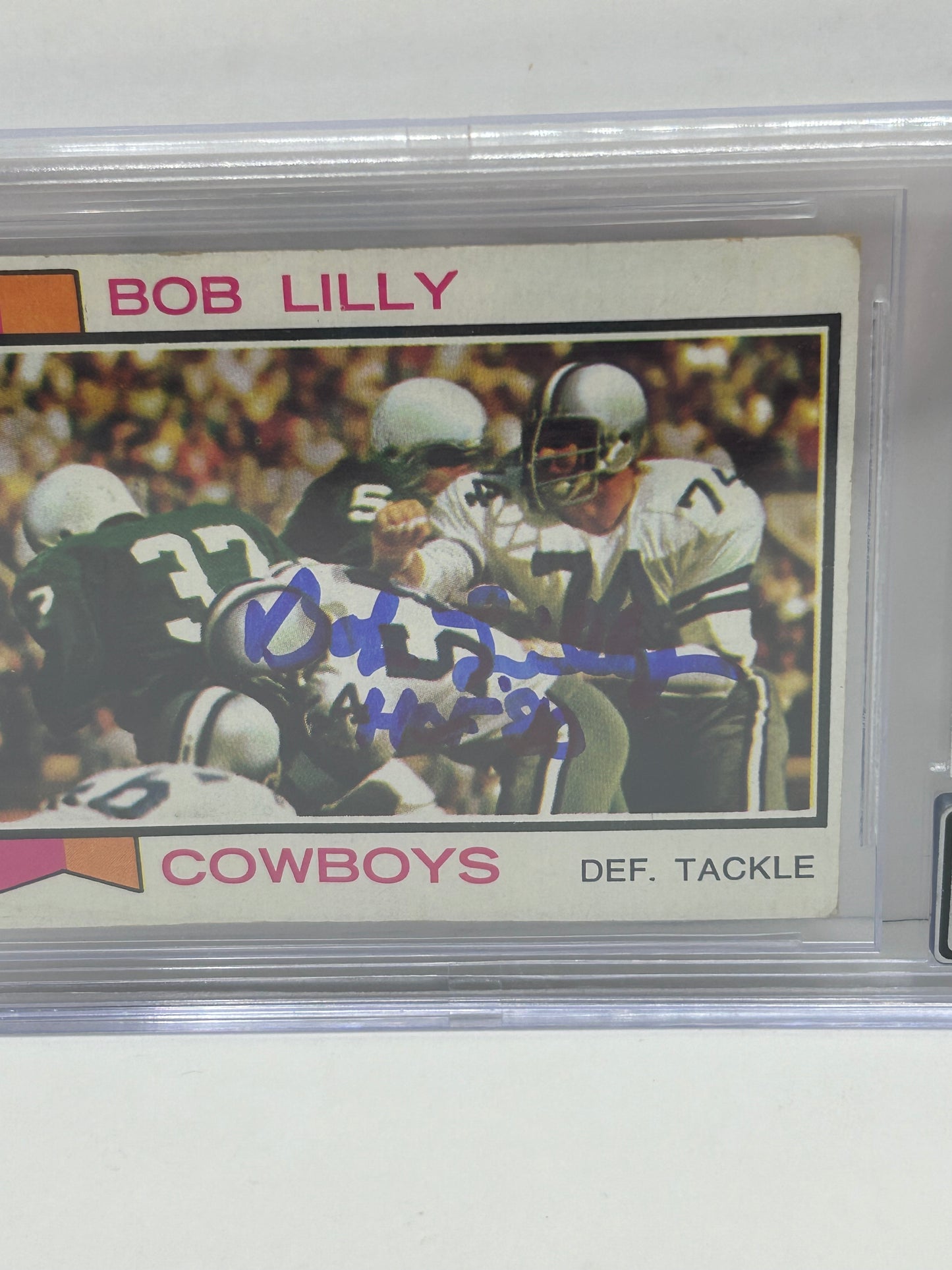 1973 Topps Bob Lilly #450 Auto Beckett Witnessed Beckett 10 Autograph (3269)