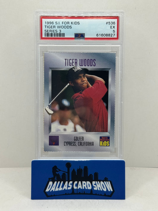 1996 Sports Illustrated For Kids #536 Tiger Woods Series 3 PSA 5