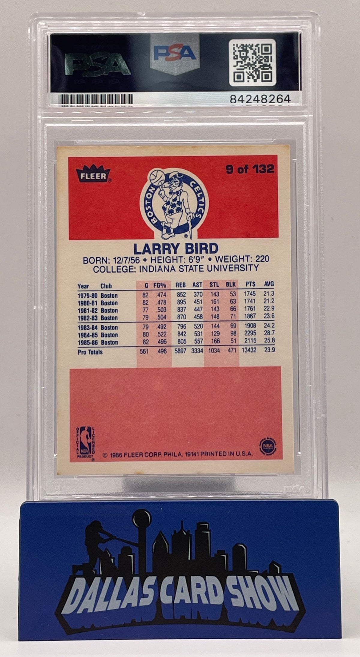 1986 Fleer #9 Larry Bird Autograph PSA Autograph 10