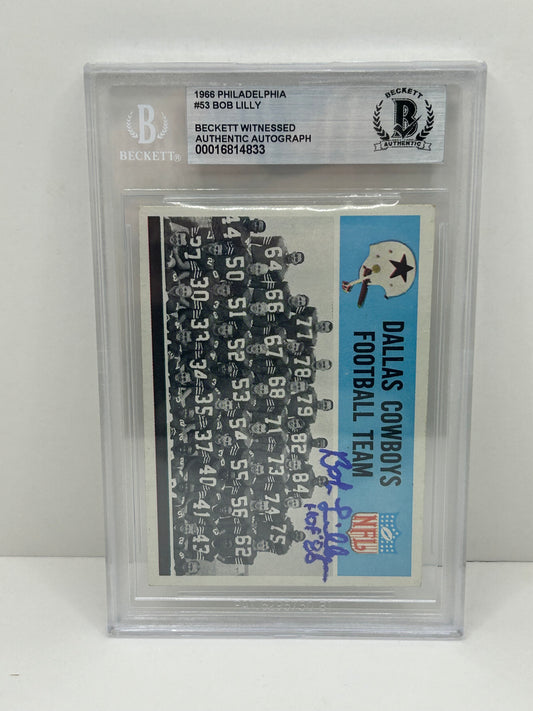 1966 Philadelphia Bob Lilly #53 Auto Beckett Witnessed Beckett Authentic  (4833)