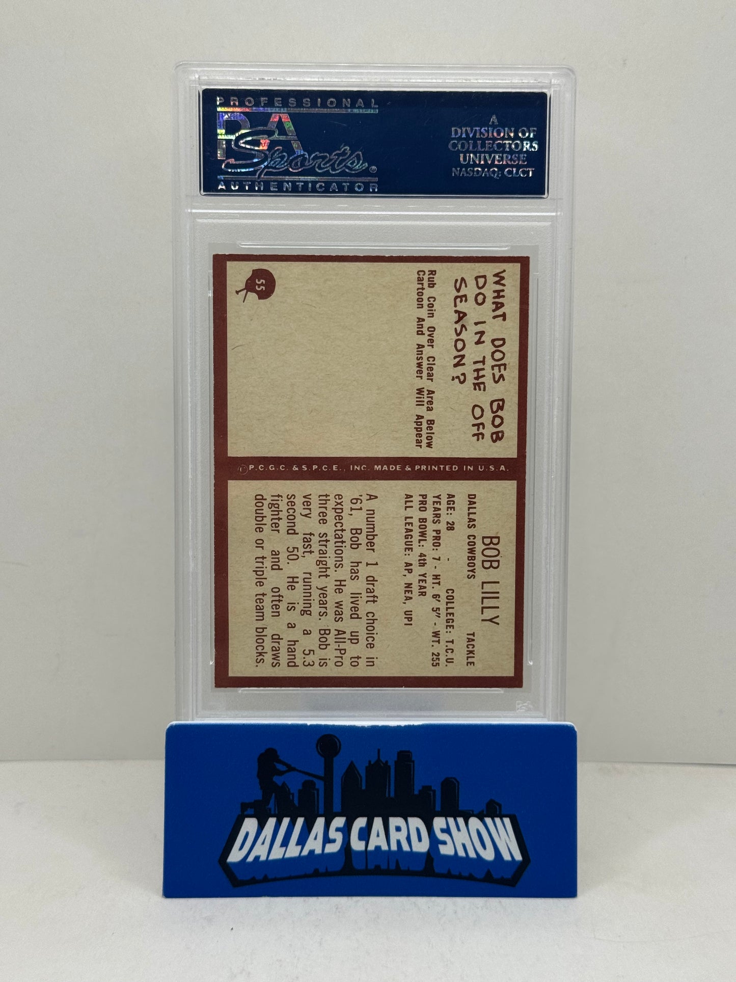 1967 Philadelphia #55 Bob Lilly PSA 8
