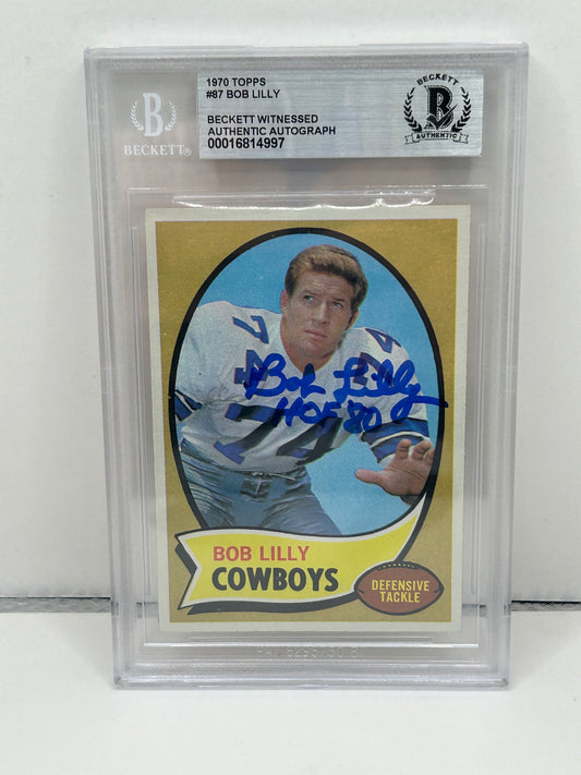 1970 Topps Bob Lilly #87 Beckett Witnessed (4997)