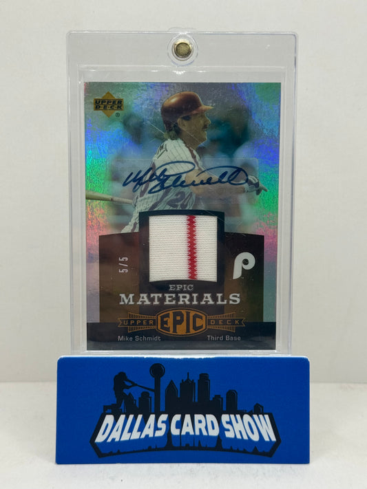 2006 Upper Deck Mike Schmidt Epic Materials Game Used Patch Auto #5/5