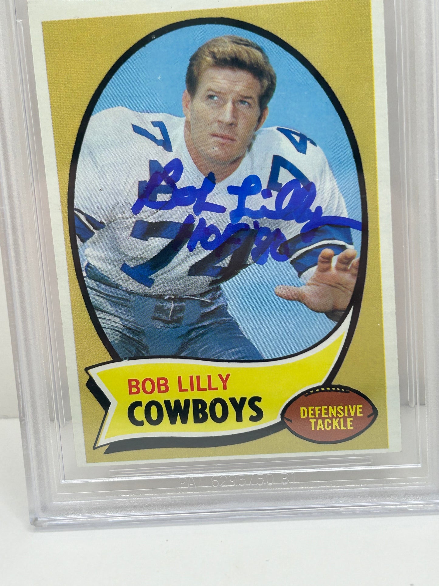 1970 Topps Bob Lilly #87 Beckett Witnessed Beckett 10 Autograph (4996)