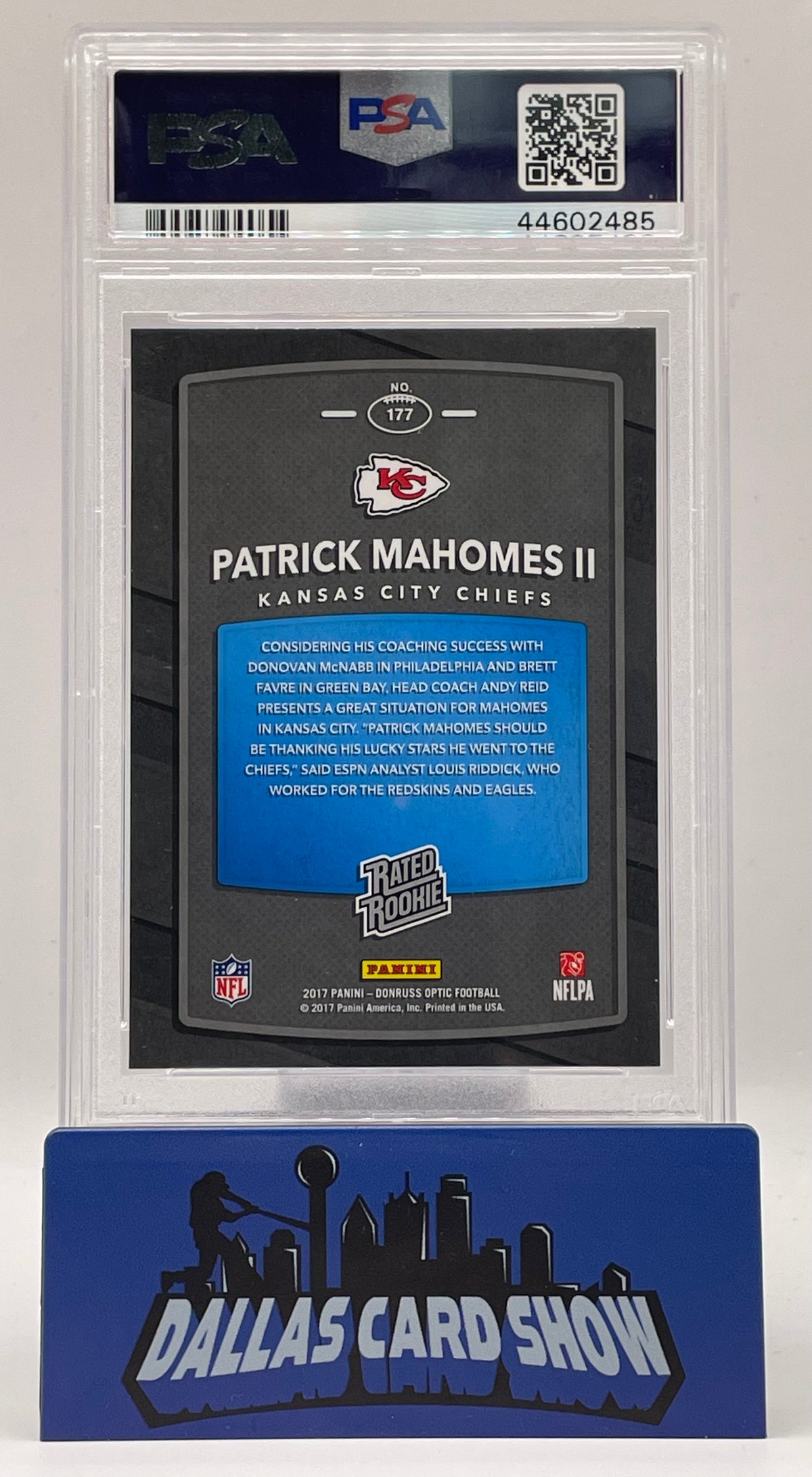 2017 Panini Optic #177 Patrick Mahomes Rated Rookie RC PSA 10