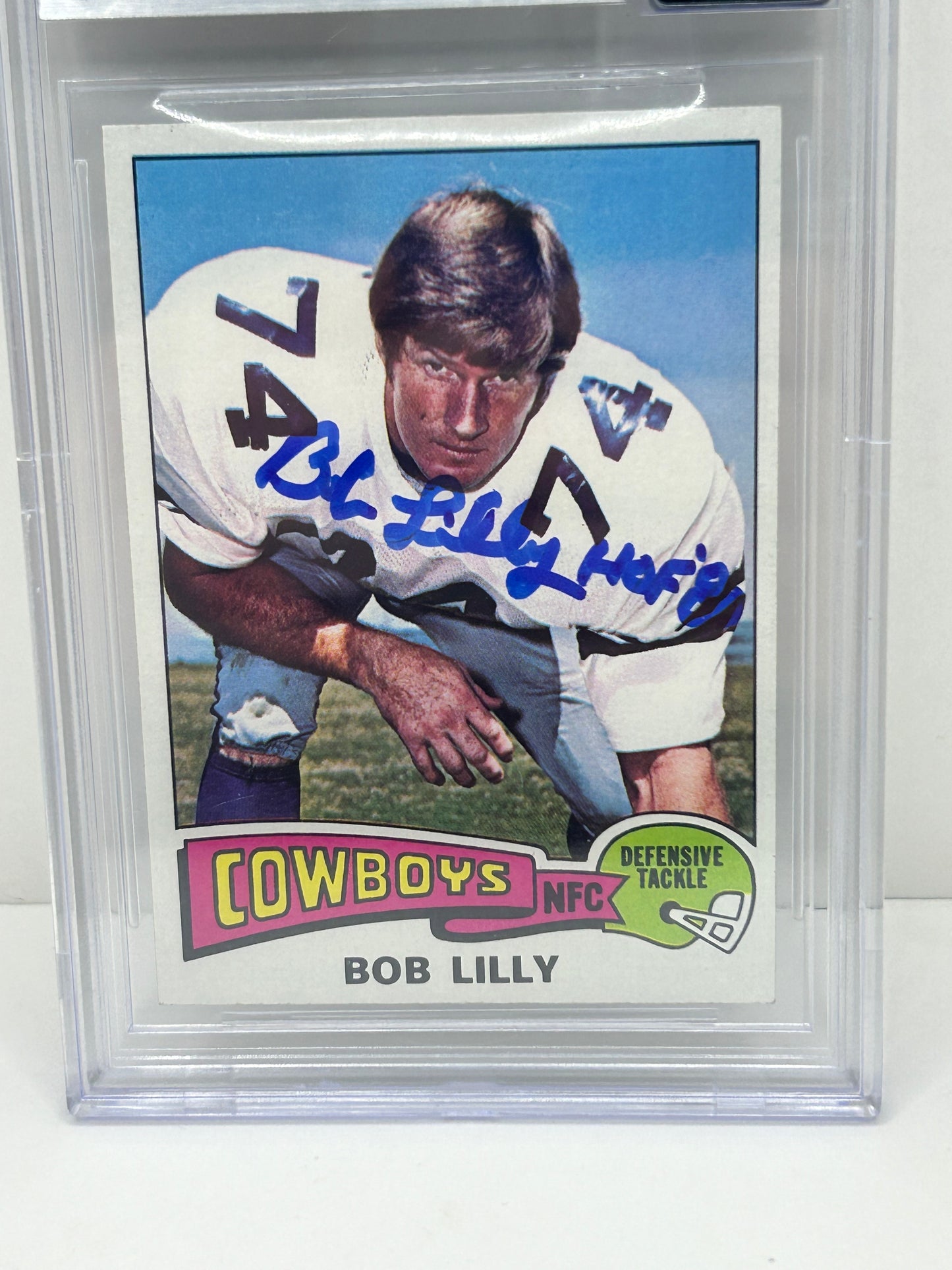 1975 Topps Bob Lilly UER Beckett Witnessed Beckett 10 Autograph (4704)