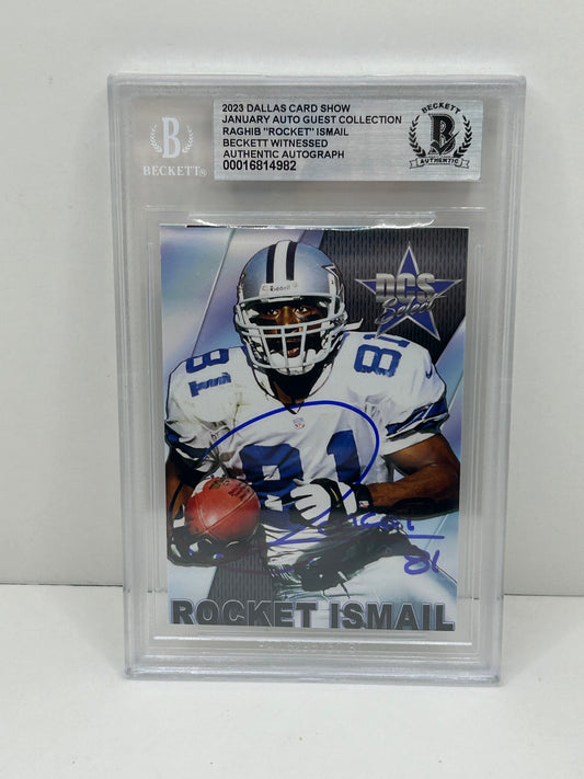 2023 Dallas Card Show Raghib "Rocket" Ismail #26 January Auto Guest Collection Beckett (4982)