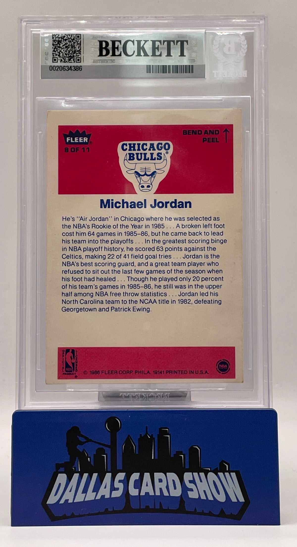 1986-87 Fleer Stickers #8 Michael Jordan BGS 5.5