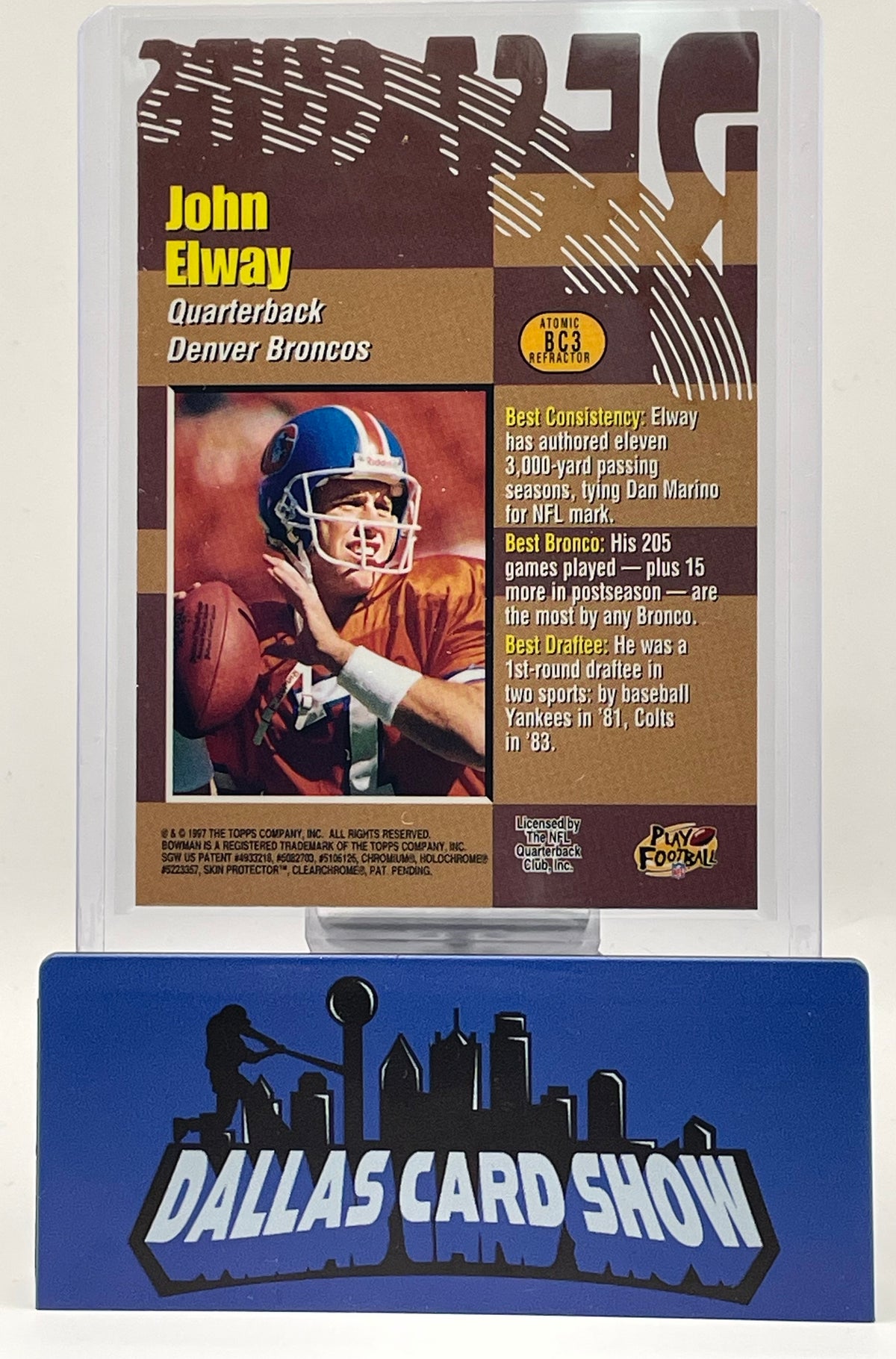 1997 Bowman's Best #BC3 John Elway Best Cuts Atomic Refractor