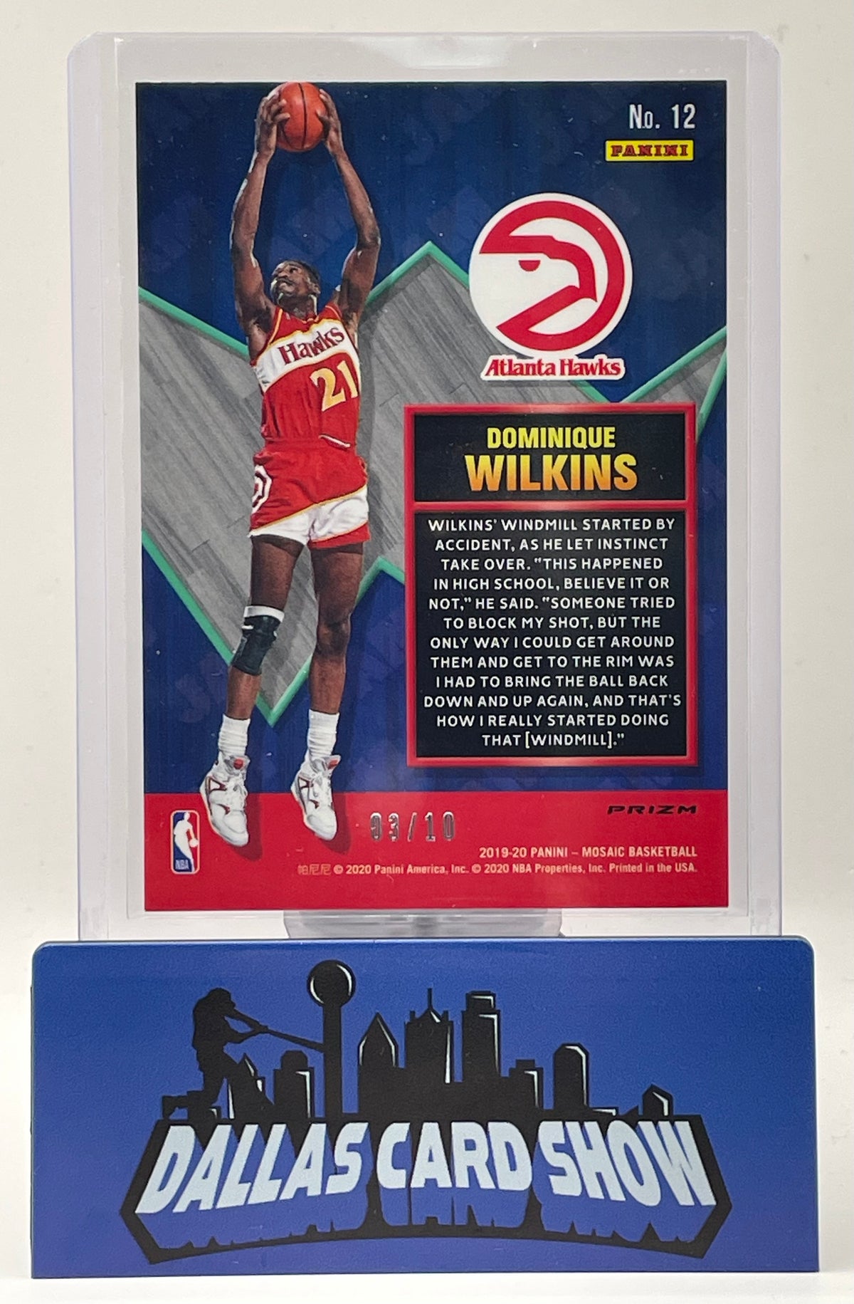 2019-20 Panini Mosaic #12 Dominique Wilkins Jam Masters Pink Fluorescent /10