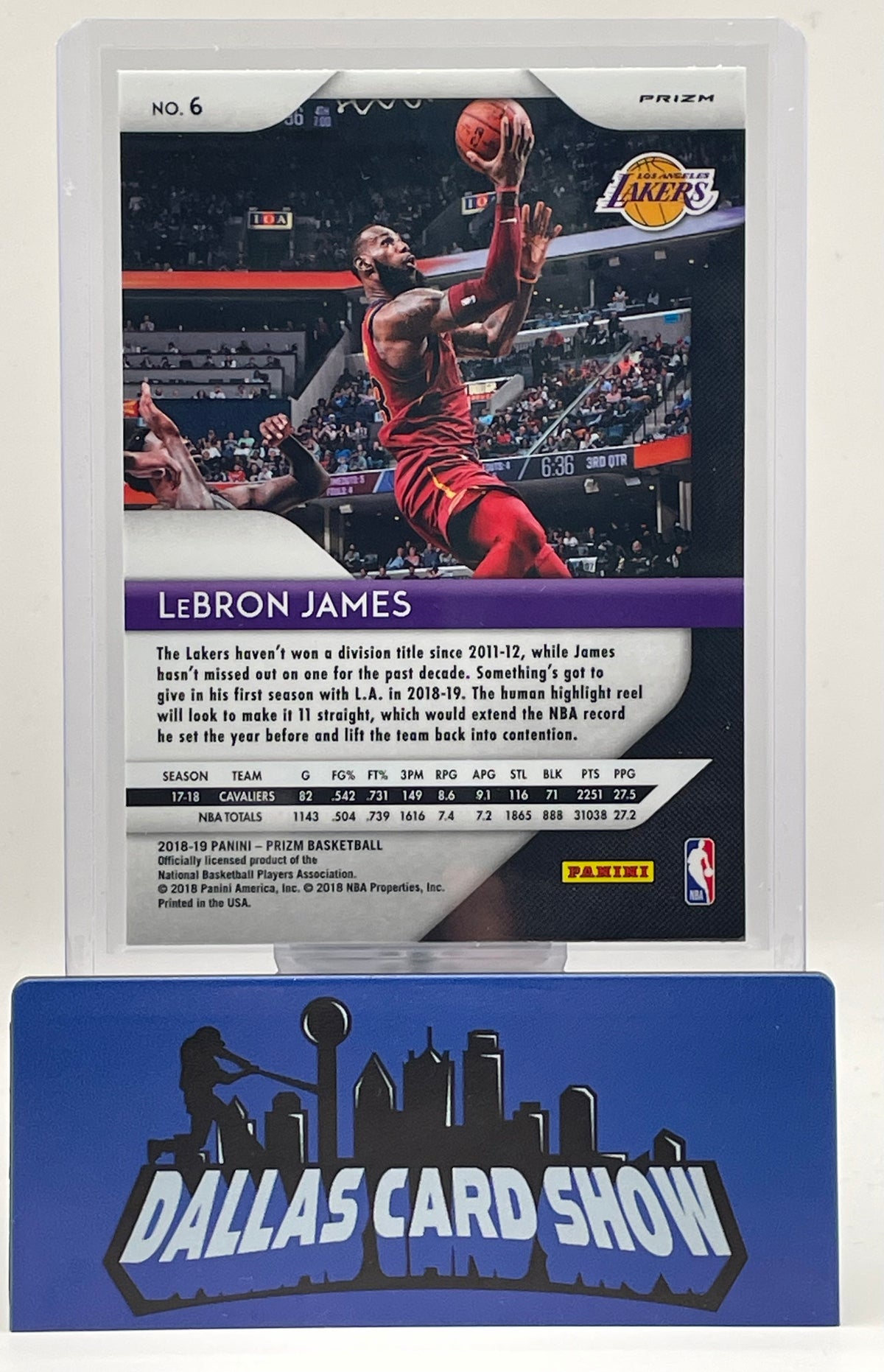 2018-19 Panini Prizm #6 Lebron James Silver