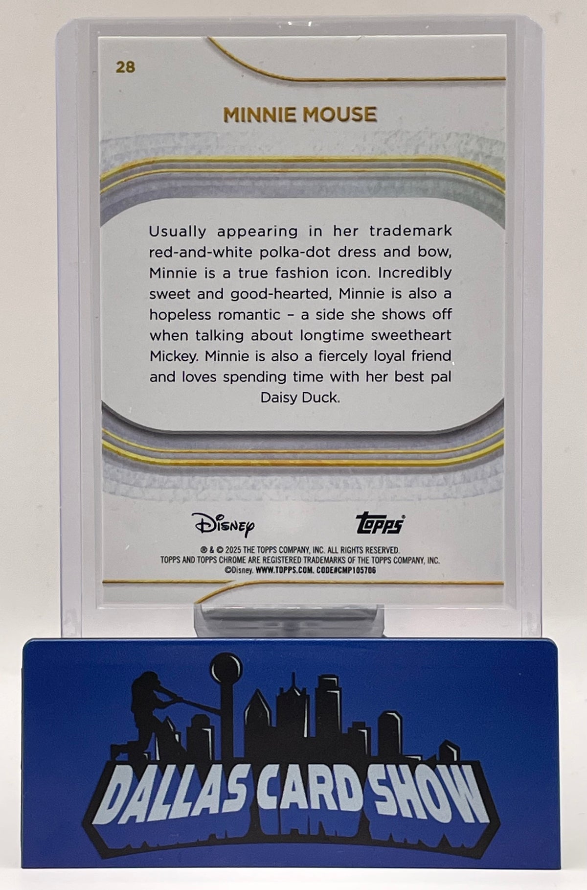 2025 Topps Chrome Disney #28 Minnie Mouse Yellow Refractor /275