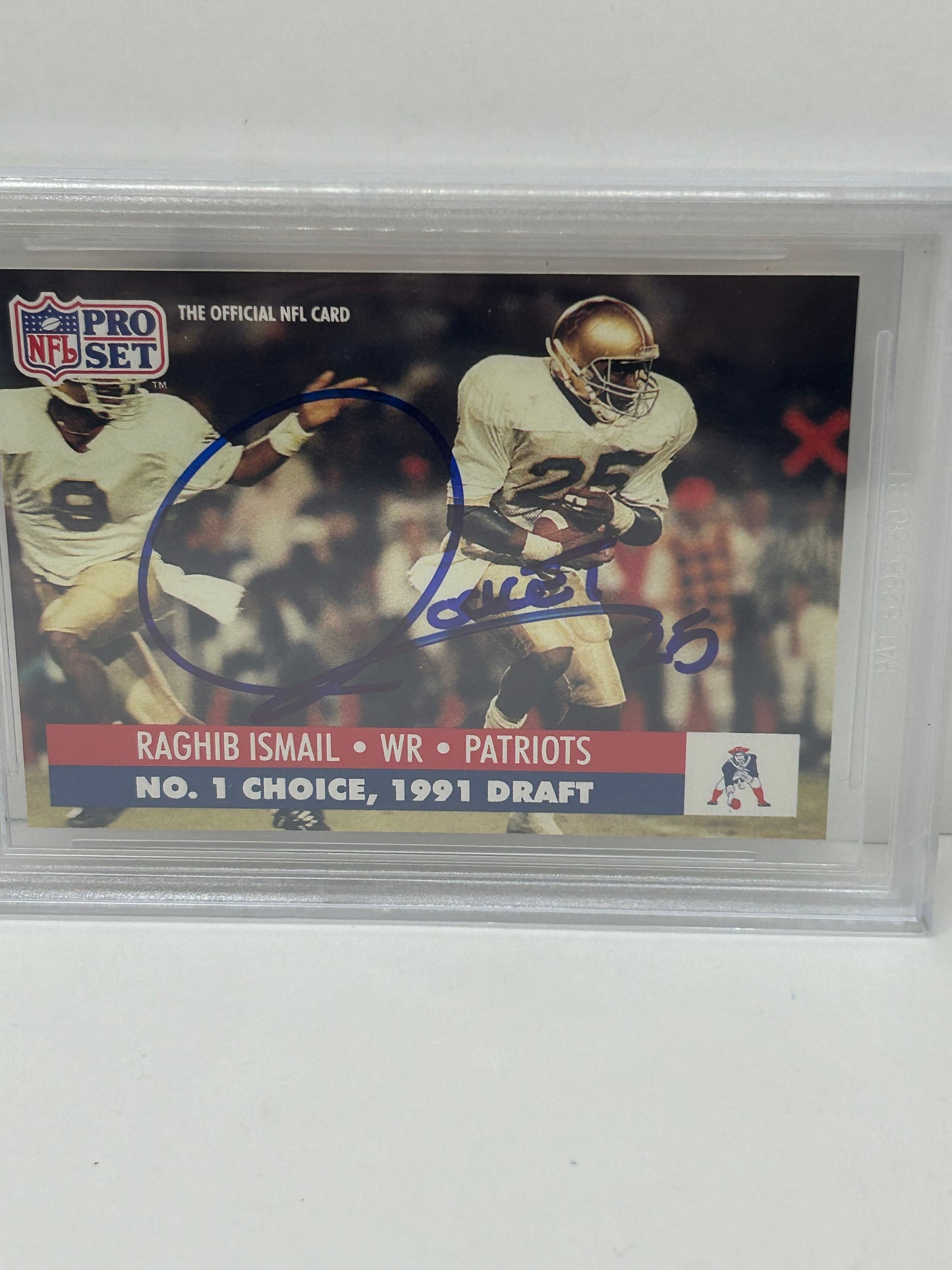 1991 Pro Set Raghib "Rocket" Ismail #694E Draft Day Beckett Witnessed Beckett Authentic (5008)