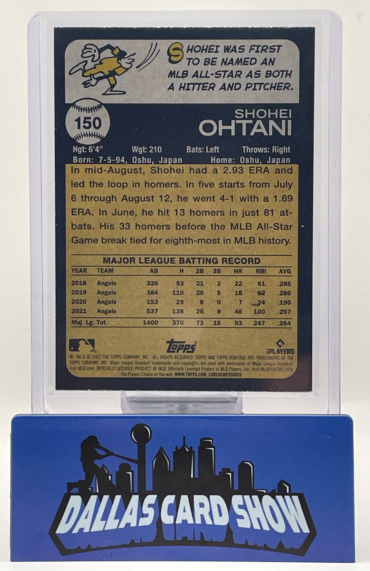 2022 Topps Heritage #150 Shohei Ohtani Purple Chrome
