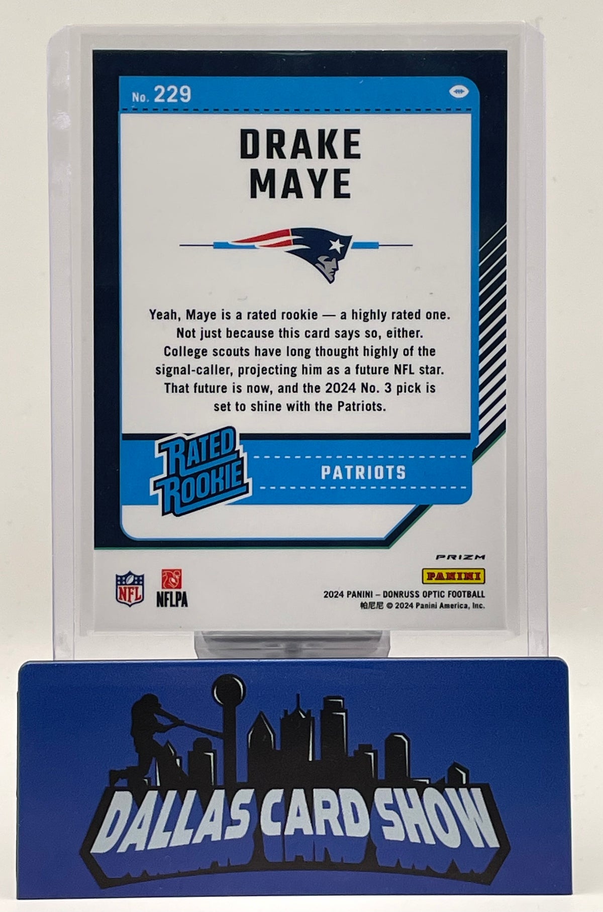 2024 Panini Optic #229 Drake Maye Holo Rated Rookie
