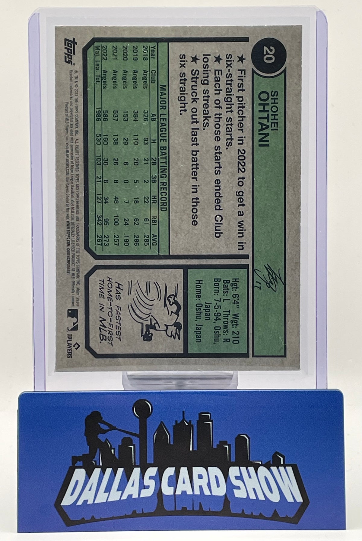 2023 Heritage #20 Shohei Ohtani Blue Speckle