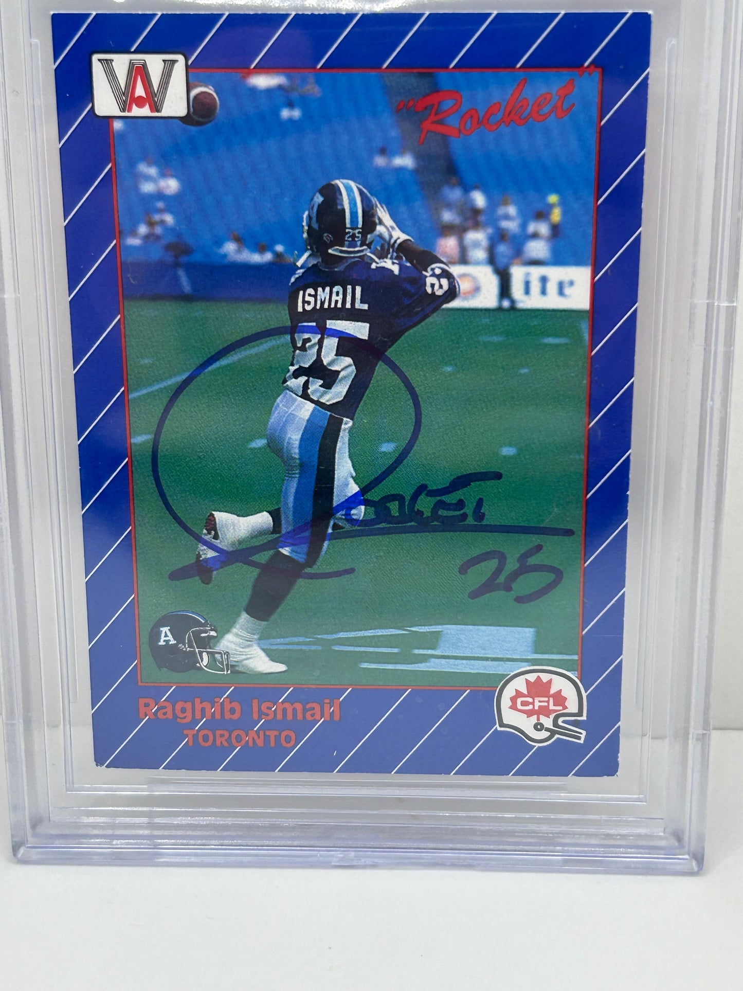 1991 All World CFL Raghib "Rocket" Ismail #110 Beckett Witnessed Beckett 10 Autograph (4714)