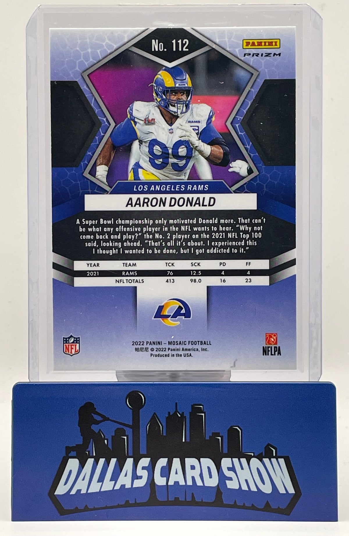 2022 Panini Mosaic #112 Aaron Donald HoneyComb SP