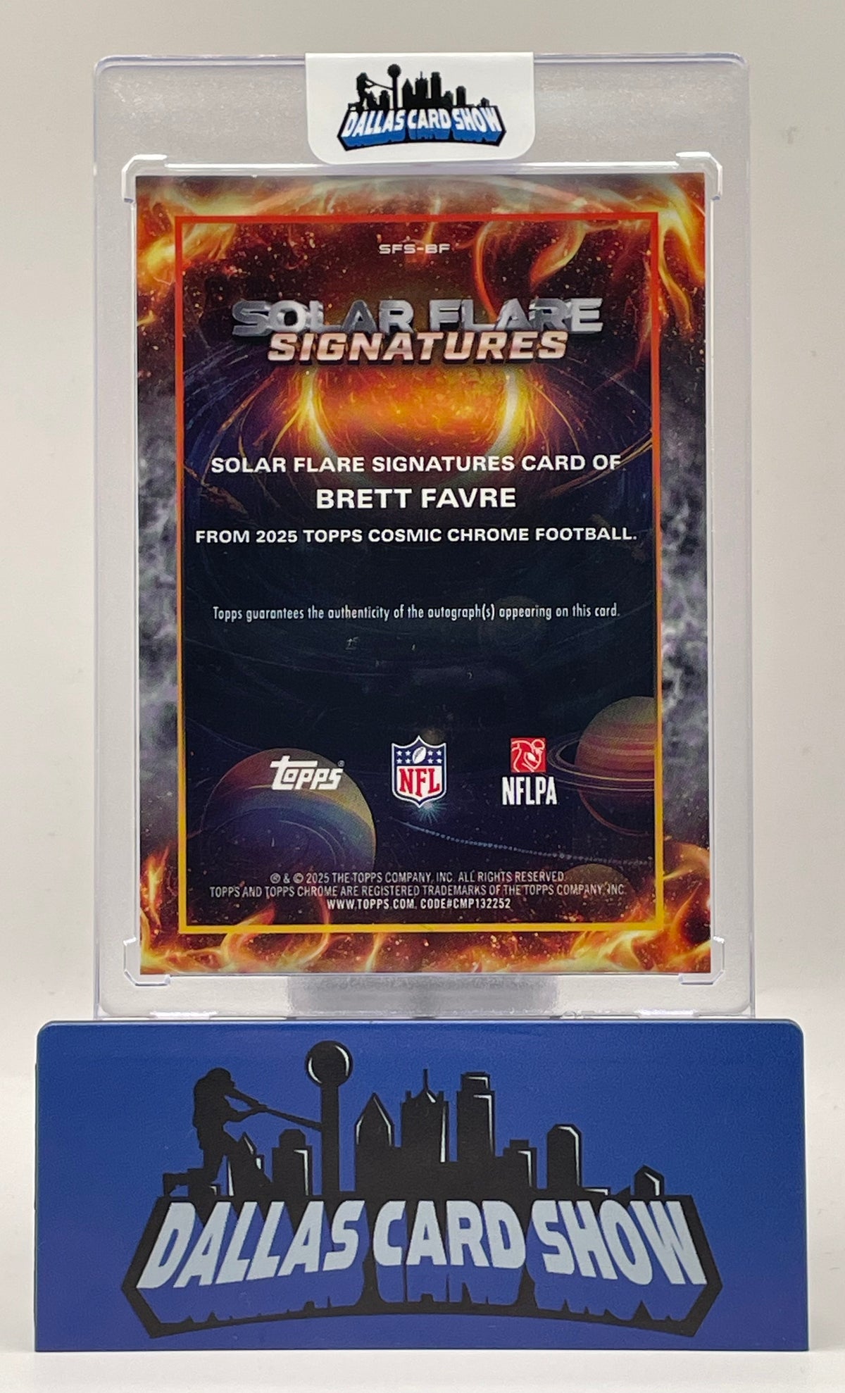 2025 Topps Chrome Cosmic #SFS-BF Brett Favre Solar Flare Signature Orange /25