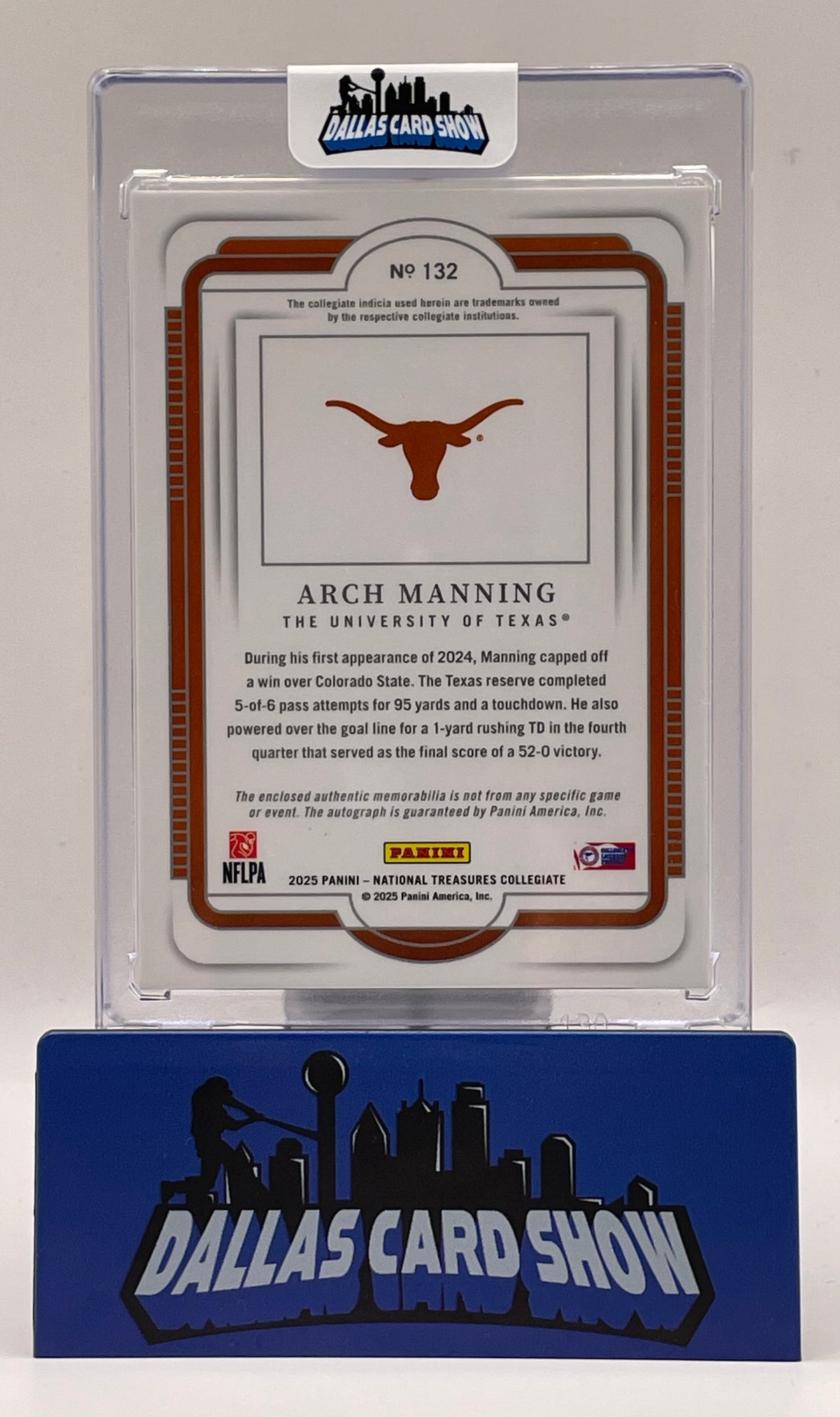2025 National Treasure Collegiate #132 Arch Manning Prospect Patch Autograph /5