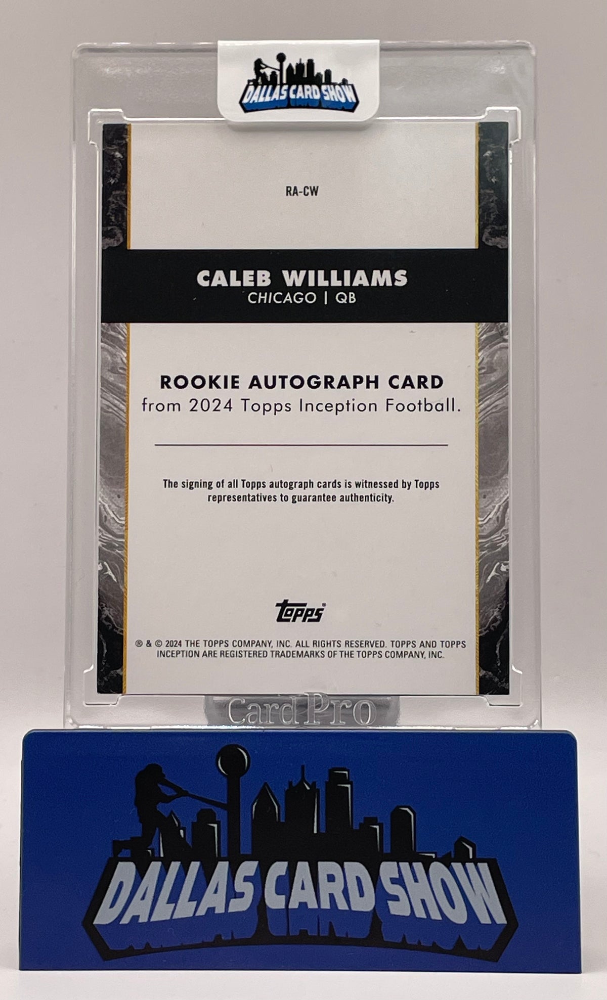 2024 Inception #RA-CW Caleb Williams Purple Rookie Autograph /125